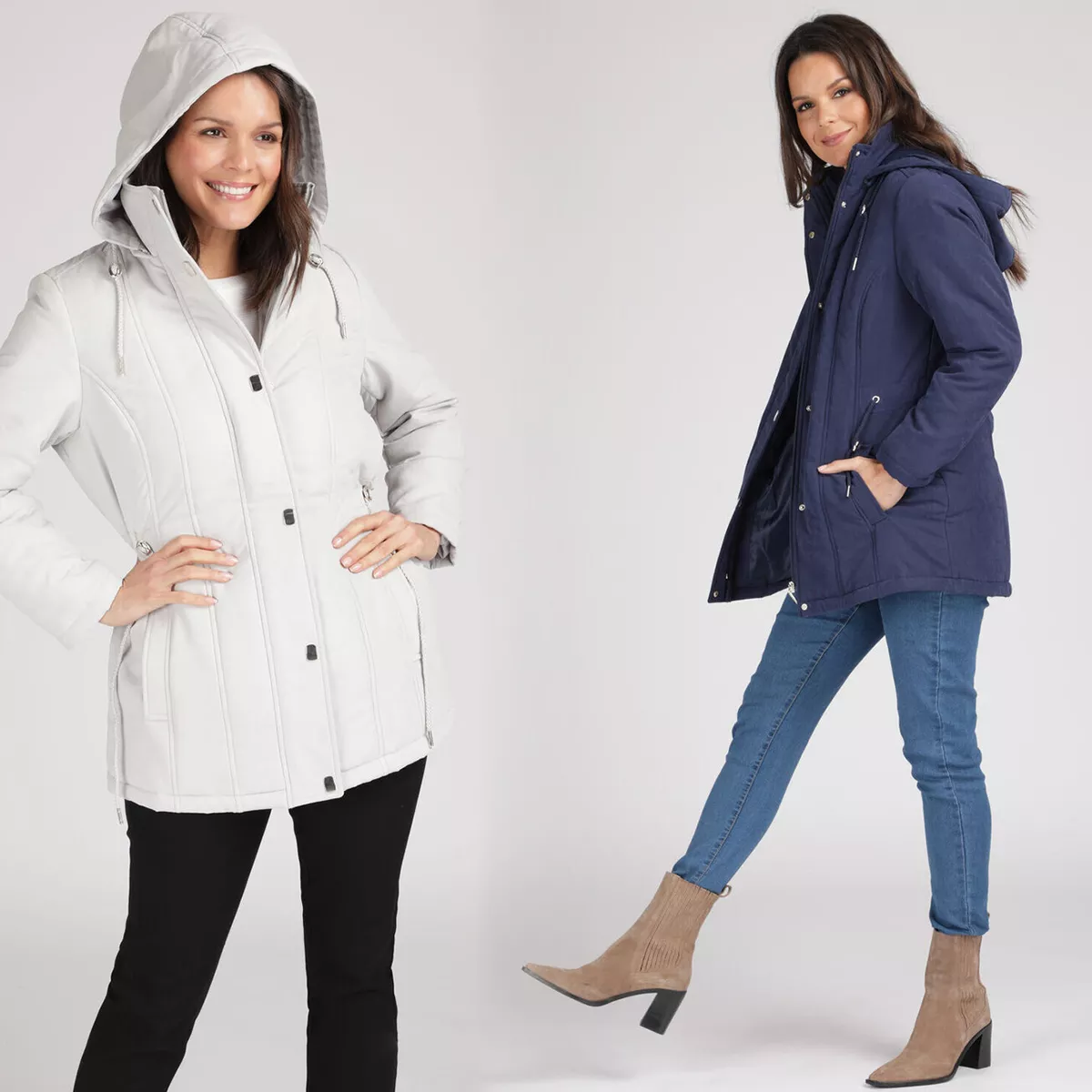 Ex Bonmarche Soft Touch Hooded Coat Womens Various Colours Sizes