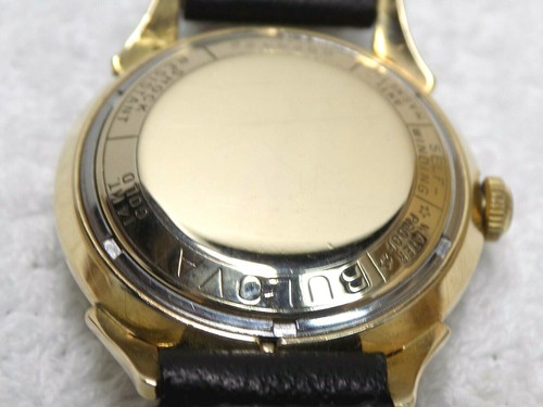 BULOVA 14K SOLID GOLD AUTOMATIC WINDING 23 JEWELS MENS WATCH RUNNING - Picture 6 of 7