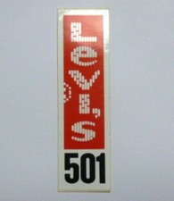 VECCHIO ADESIVO ORIGINALE / Old sticker JEANS LEVIS 501 (cm 3 x 12) *