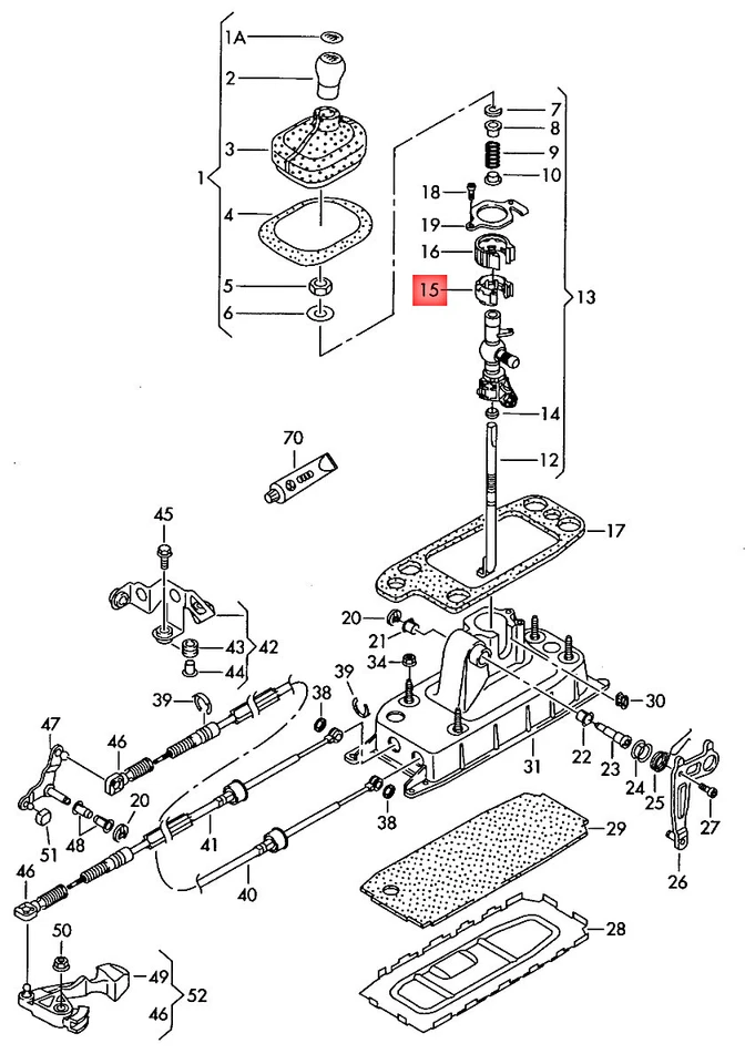 Bearing Shell Upper Gear Lever Selector Shift Rod Bushing For VW Audi Skoda Seat - Image 3 of 4