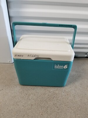 VTG IGLOO 6 PERSONAL COOLER TURQUOISE BLUE Lunch Box Beach Picnic Hiking Camping