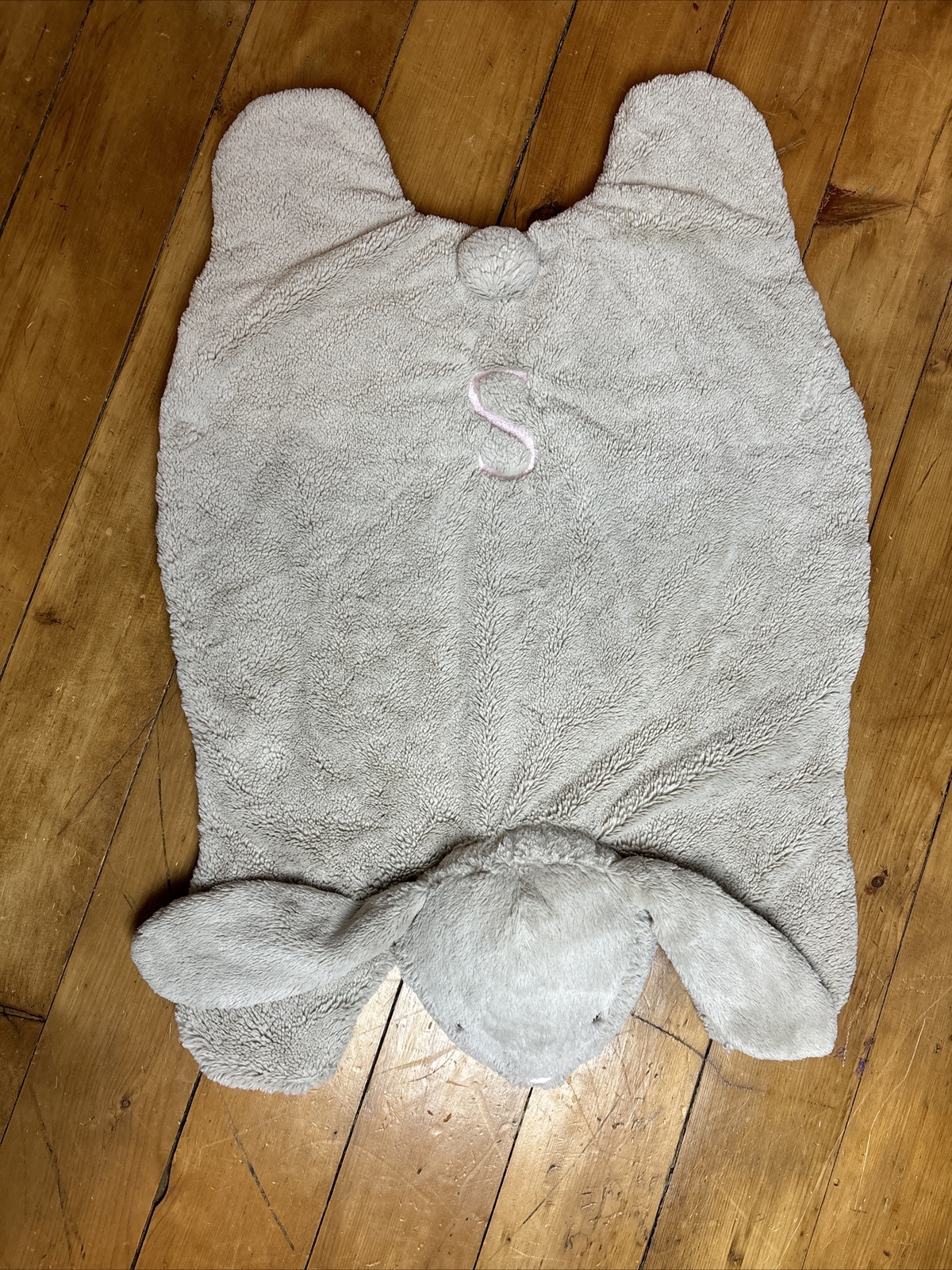 Pottery Barn Kids PBK Monogrammed Pink 'S' Bunny Rug Mat