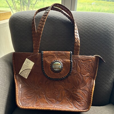Alejandro Yeo Purse Bag Handmade Leather New Flower Handbag Tote New with Tags