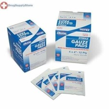 Dukal 12 ply Gauze Pads, 100% Woven Cotton, Sterile Non-Stick gauze 3 x3