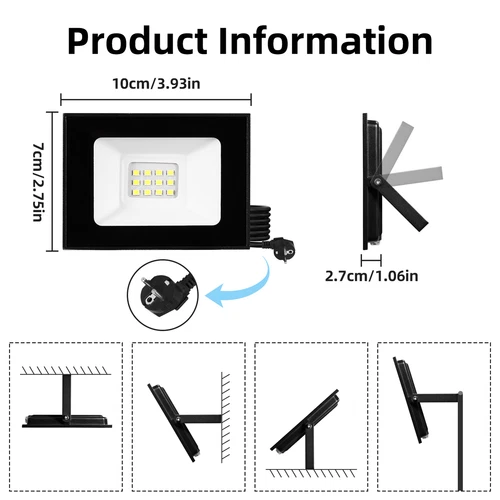 LED Fluter Stecker Außen Strahler Arbeitsleuchte Baustrahler Scheinwerfer Garten - Bild 59 von 251