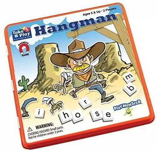 PlayMonster Take N Play Anywhere — Hangman — Easy to Use, Hard to Lose —  Fun on the Go Travel Game — For Ages 5+