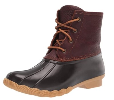 NEW Women's 7.5W Sperry Saltwater Snow Duck Boot - Tan/Dark Brown