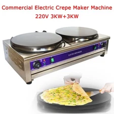 Used Commercial Electric Crepe Maker Machine Nonstick Double Pancake Pan Griddle