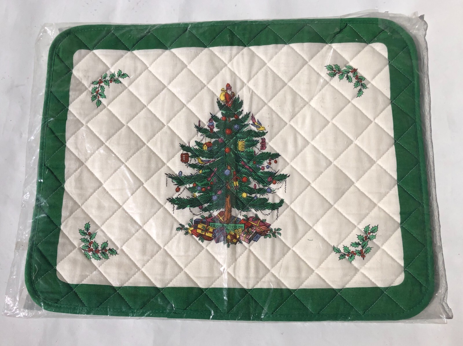 SPODE "CHRISTMAS TREE" Quilted Cotton Placemats Set of 2 eBay