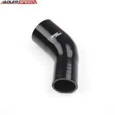 US STOCK 2.5" To 2'' ID Silicone Reducer Hose 45 Degree Elbow Coupler Pipe Black