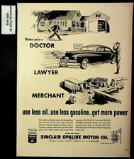 1948 Sinclair Opaline Motor Oil Premium Car Protection Vintage Print Ad 29199