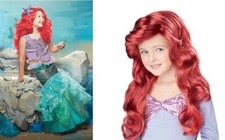 NUEVO CON ETIQUETAS DISFRAZ/PELUCA PERSIGUIENDO LUCIÉRNAGAS 10/12 PRINCESA DISNEY ARIEL LA SIRENITA