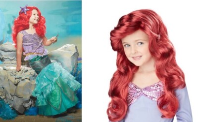 NWT CHASING FIREFLIES 10/12 DISNEY PRINCESS ARIEL THE LITTLE MERMAID COSTUME/WIG