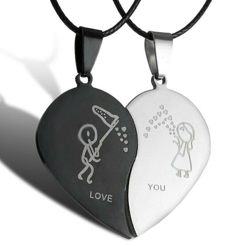 2pcs Stainless Steel Couple Necklace 