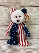 Ty Spangle Pink Face Beanie Babies June 14 1999 Flag Day Vintage