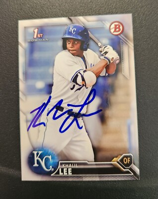 Khalil Lee Autograph Signed 2016 Bowman 1st Kansas City Royals
