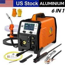 HITBOX Alu MIG Welder&Helmet 110V/220V Welding Machine TIG MMA Gasless/Gas 200A