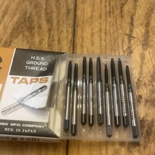 OSG H.S.S Ground Thread Taps 4-48NF 2FP GH2 #12066 9 Pieces Open Box New Japan