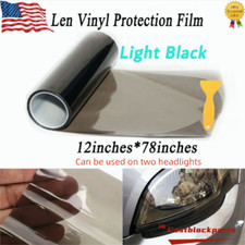 12x78 Gloss Light Black Smoke Taillight Headlight Fog Light Tint Film Vinyl