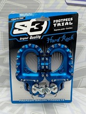 S3 Trials Hard Rock Aluminium Footrests Pegs - TRS GasGas Beta Sherco - BLUE