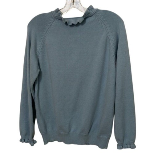 BTFBM maglione maglia blu donna taglia grande volant maniche lunghe - Foto 5 di 10