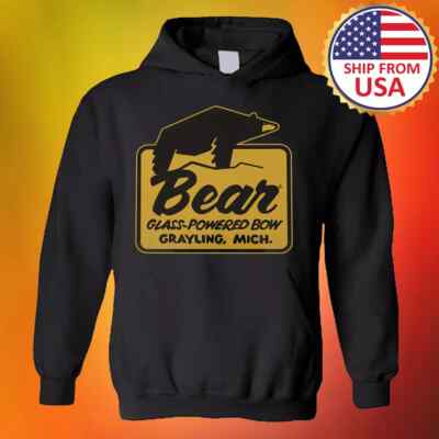 Bear Archery Bow Crossbow Men's Black Hoodie Sweatshirt Size S to 3XL.webp