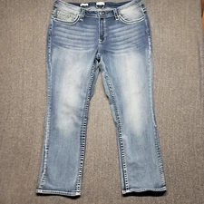 Vigoss Jeans Womens 40x30 Slim Boot Cut Distressed Blue Y2K Cowgirl Rodeo