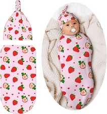 Lcokin Swaddle Blanket Strawberry Baby Stuff Newborn One Size,