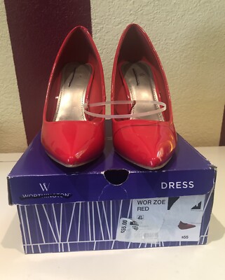 Worthington Wor-daphne Women's 5 1/2  Red,Leather Heel Pumps Shoes