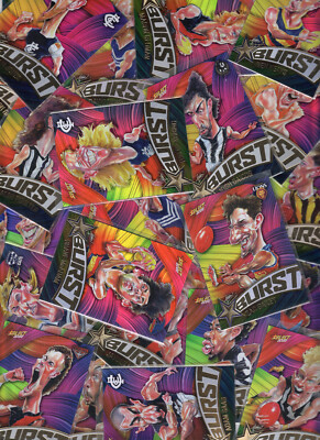 2022 AFL FOOTY STARS STARBURST PAINT CARICATURES CARDS - COMPLETE YOUR SET / LOT