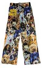 BRIEF INSANITY Pants Ruff Days Dog Faces Assorted Dog Faces Graphic Lounge Pants