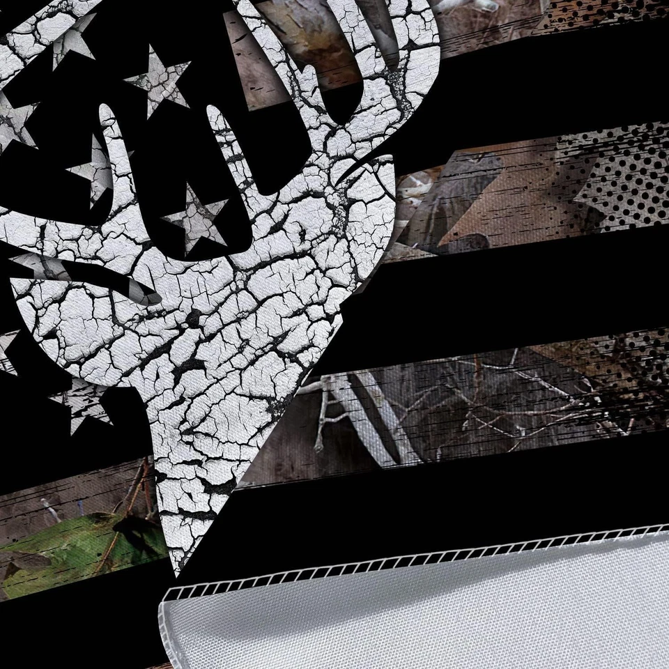 Tapiz de Caza Bandera Americana Ciervo Negro Estrellas y Rayas Bandera Tapiz Pared Foto 4 de 4