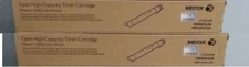 2 NEW GENUINE SEALED XEROX TONER 106R01436 Phaser 7500 Cyan Toner Cartridges