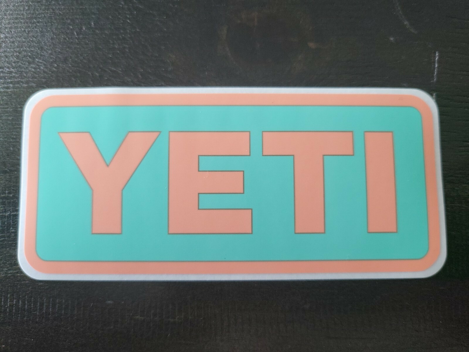 YETI AUTHENTIC STICKER - Light Teal and Orange Decal Cooler Mug Tumbler Car