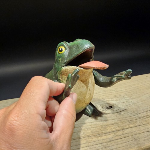 Antique Style Cast Iron Frog Mechanical Coin Bank - Picture 13 of 17