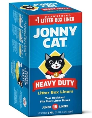 Jonny Cat Heavy Duty Jumbo Tear-Resistant Litter Box Liners, 15 Count free shipp