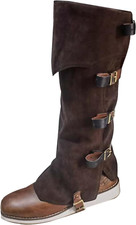 Pirate Boot Covers Medieval Renaissance Faux Leather Steampunk Boots Covers T...