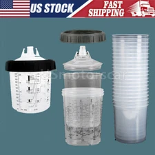 US Disposable Spray Paint Gun Plastic Liners & Lids Kits 20-Ounce 600ML Cups Kit