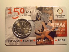 Belgien 2 Euro 2014 - 150 Jahre Rotes Kreuz - Wallonische Variante - in coincard