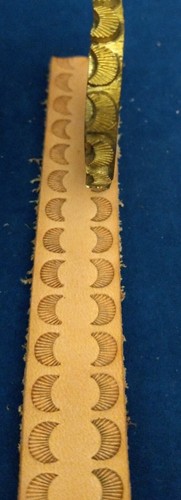 Leather Embossing Machine Roller Scallop Border Edge Pattern Solid Brass - Bild 3 von 3