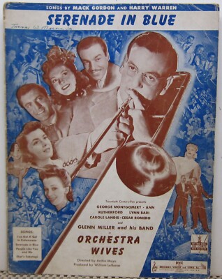 Serenade In Blue - Mack Gordon & Harry Warren - Sheet Music  1942