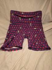 Peloron Womens Medium Size Purple with Red Polka Dots Shorts Elastic Waist