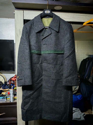 70er Vintage Handtailored All Worsted Tweed Bespoke Classic Grau Übermantel 44R - Bild 2 von 12
