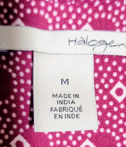 Halogen For Nordstrom Sleeveless V Neck Blouse Geo Polkadot Print Size M Career - Picture 7 of 8