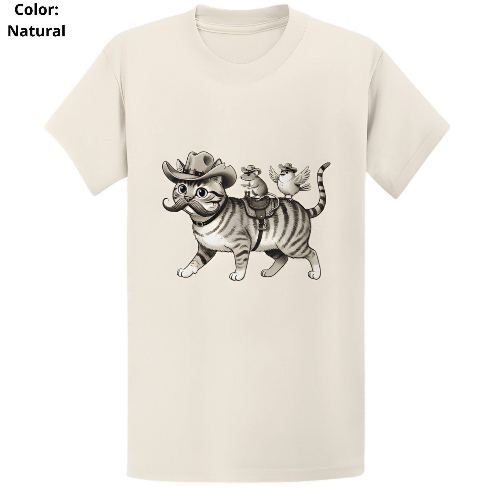 Gildan 5000 Meowdy Partner Cowboy Cat T-Shirt - Funny Western Gift Tee