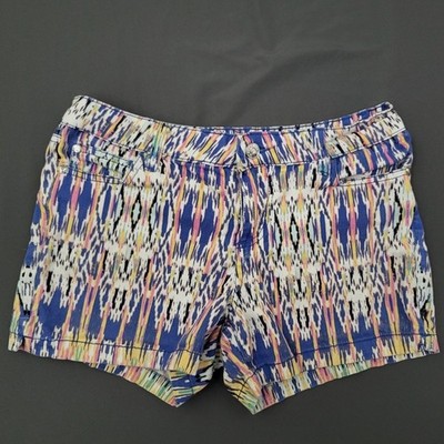 Celebrity Pink Girls Size 16 Ikat Tribal Print Shorts Blue Pink Yellow Stretch
