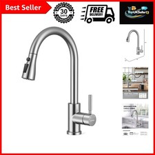 Pull-Down Kitchen Faucet, 3-Mode Sprayer, Brushed Nickel, High Arc