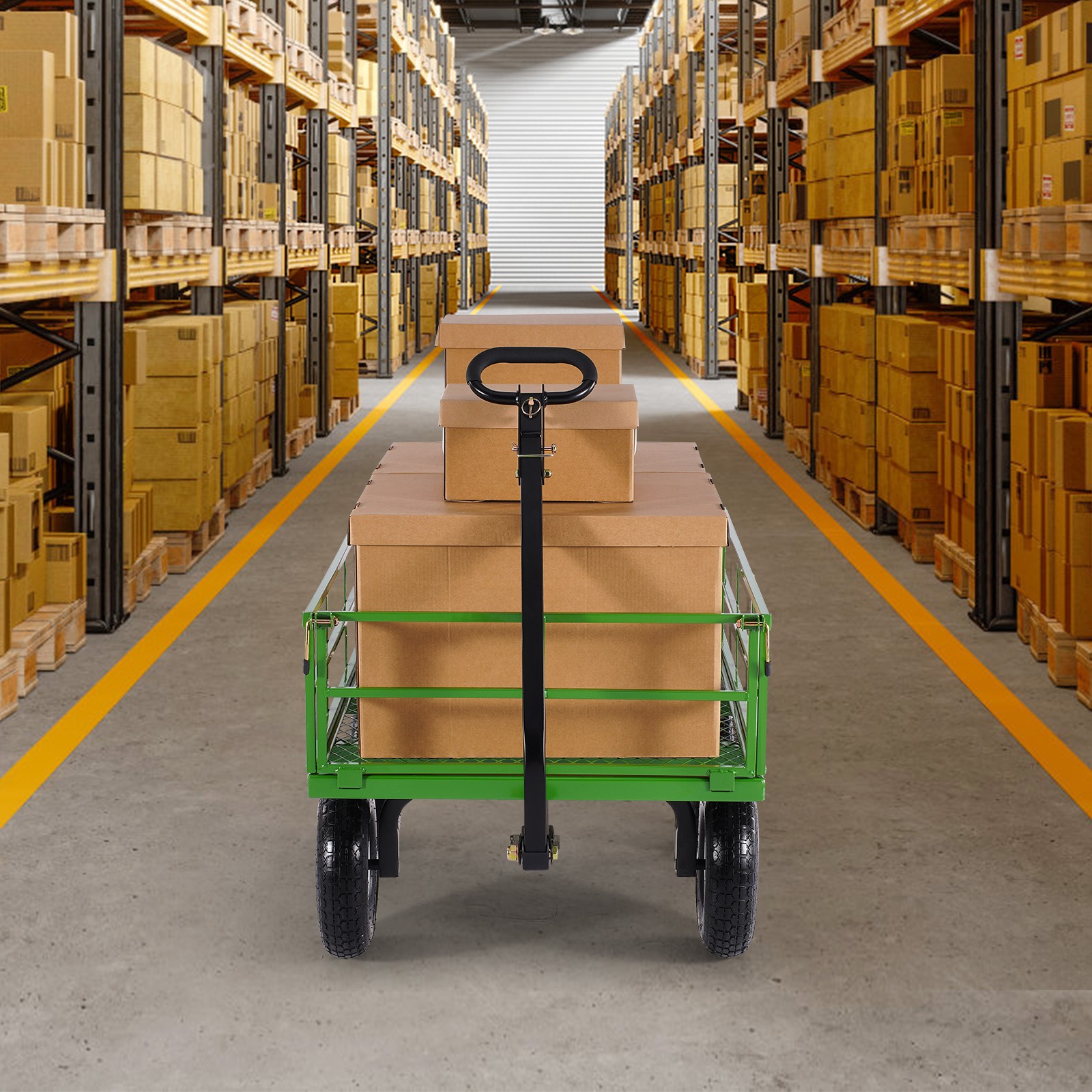 VEVOR Steel Garden Cart 1200lbs Capacity Heavy Duty Wagon Utility Cart 13in