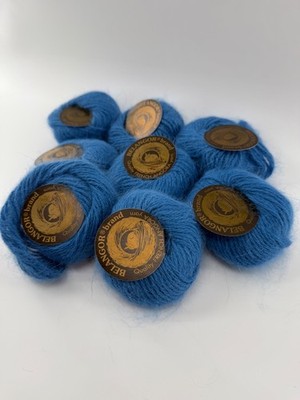 Belangor French Angora Yarn 8-Ball Lot Color 863 Blue 10g/33yd per Ball