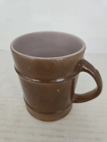 Anchor Hocking Fire King Milk Glass D Handle Brown Barrel Cup Mug FREE SHIPPING